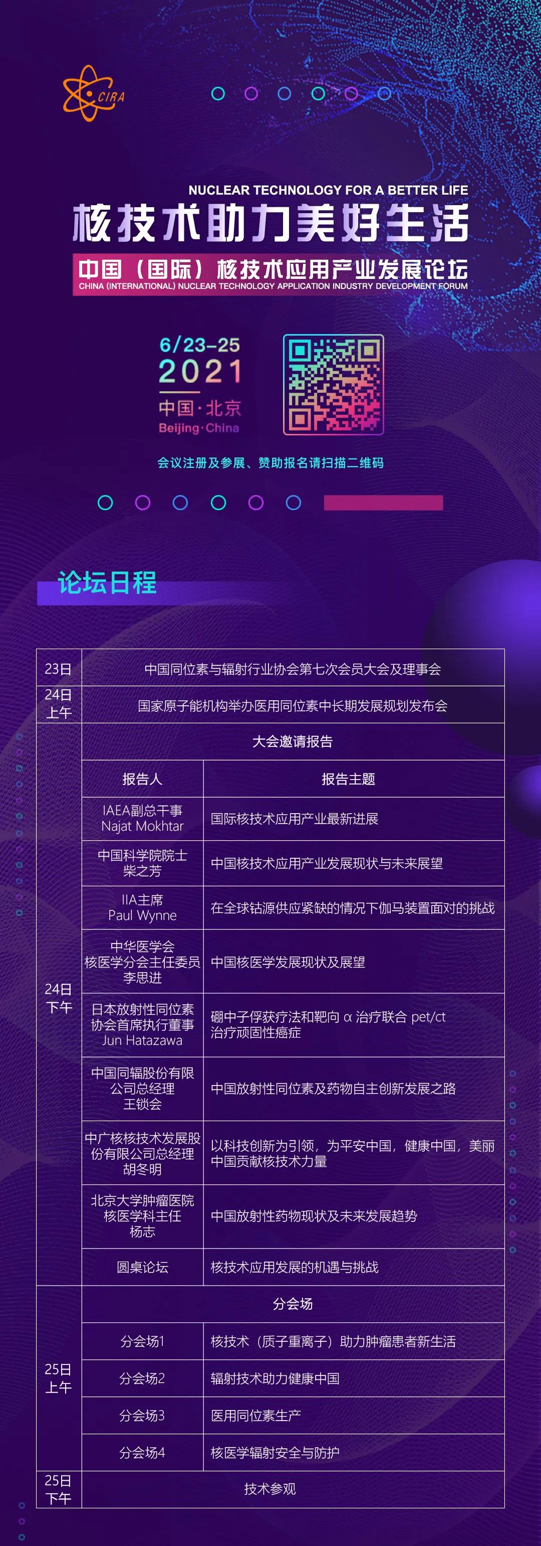 中国(国际)核技术应用产业发展论坛日程安排