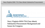 美国发表关于“弗吉尼亚”级攻击型核潜艇计划的报告