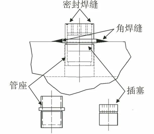 图1 射线插塞结构及连接方式示意
